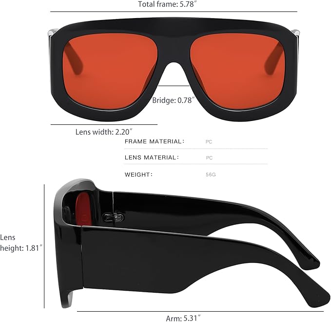 SR-RED01 | Oversized Red Lens Shades