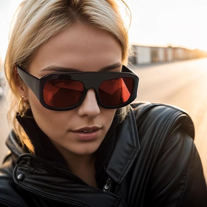 SR-RED01 | Oversized Red Lens Shades