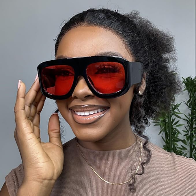 SR-RED01 | Oversized Red Lens Shades