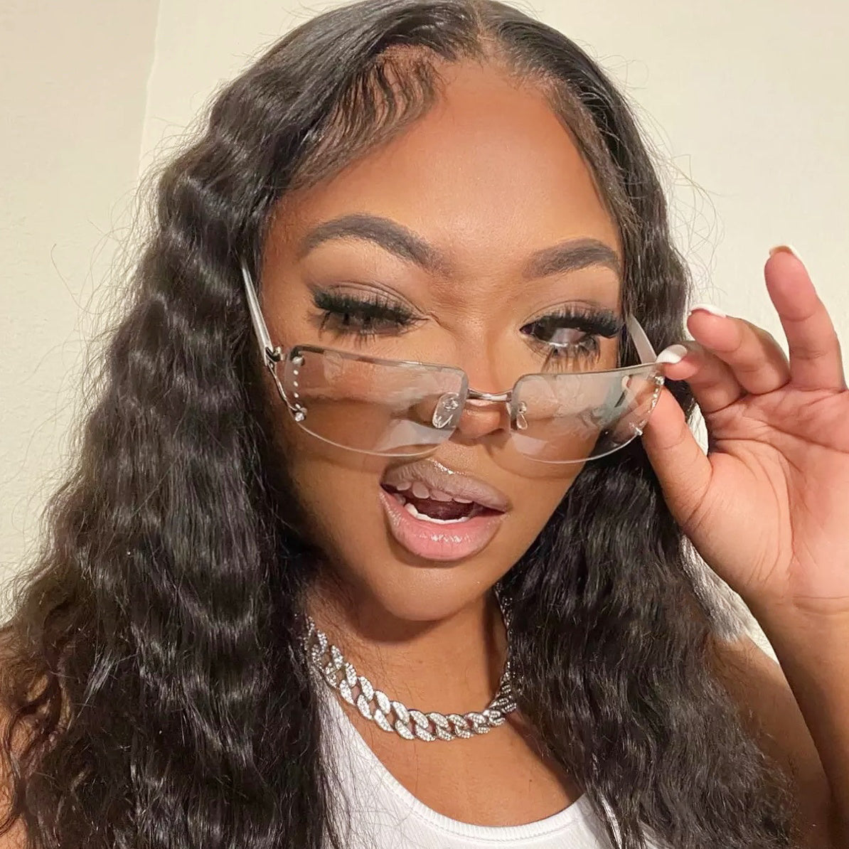 SR-ICE02 | Diamond Edge Clear Crystal Visor Shades