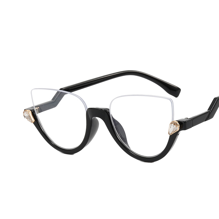 SR-CRYSTAL01 | Diamond Cut Half-Rim Clear Specs
